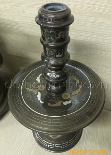 Bộ đỉnh đồng ngũ sự - Ngũ sắc 60 khảm 5 chữ vàng