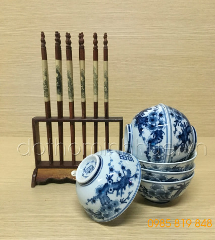 Bát men ngọc & Đũa thờ - Bộ 6