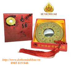 GƯƠNG BÁT QUÁI ĐỒNG LỒI - nút phong thủy may mắn dây xu