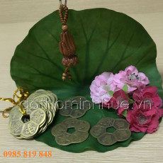 Bộ 3 Xu Hoa Mai kim tiền Tết dây đỏ đã được trì trú