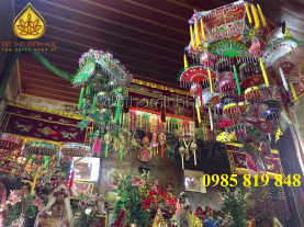 Bộ nón công đồng, nón chúa, nón mẫu, nón cô, nón hoàng tại Điện cô Hòa Bình