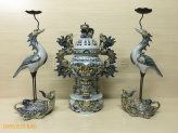 Bộ đỉnh gốm sứ men rạn cao cấp