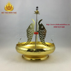 Đĩa thắp hương vòng - Họa tiết rồng - màu hun kéo dài